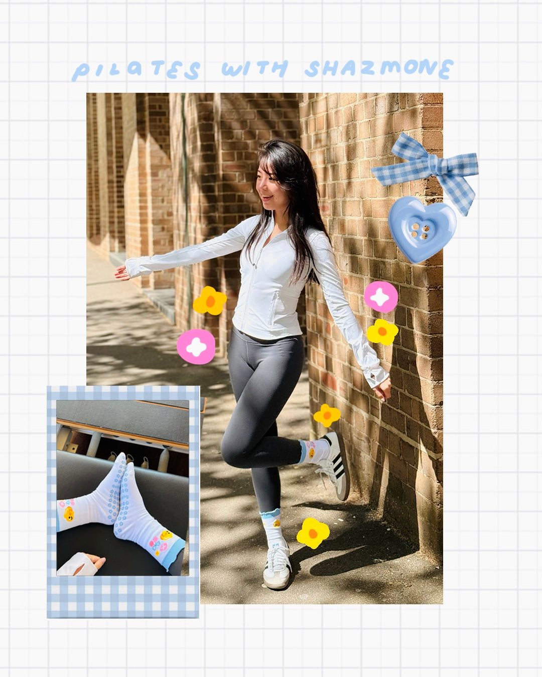 Lemon summer Fleur Pilates Socks