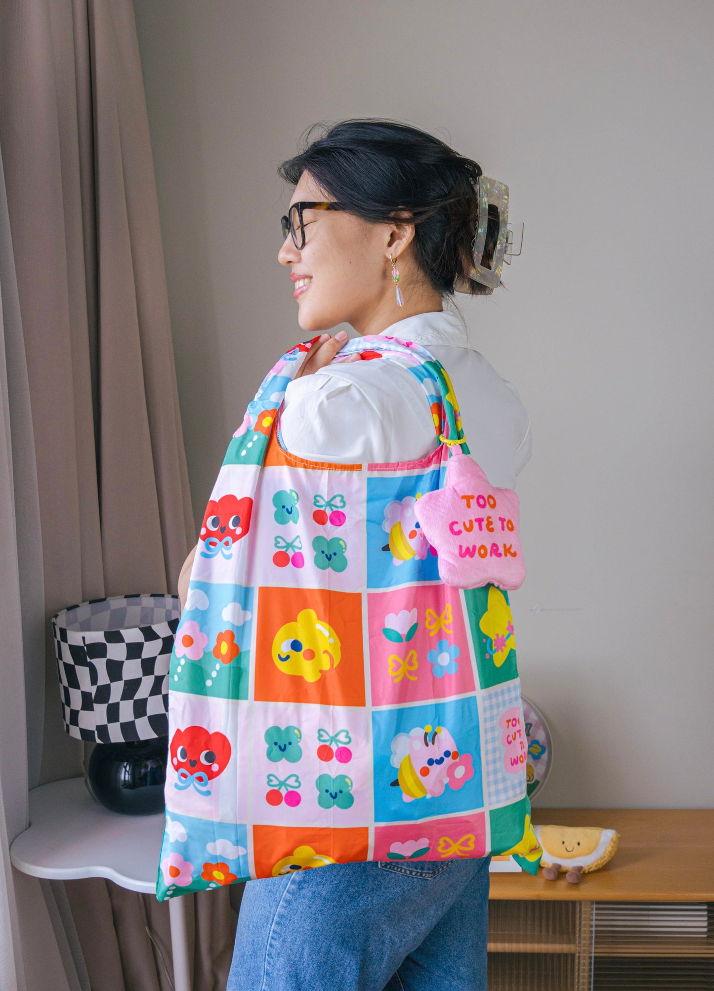 Too Cute to Work 2-in-1 Foldable Shopping Bag Charm