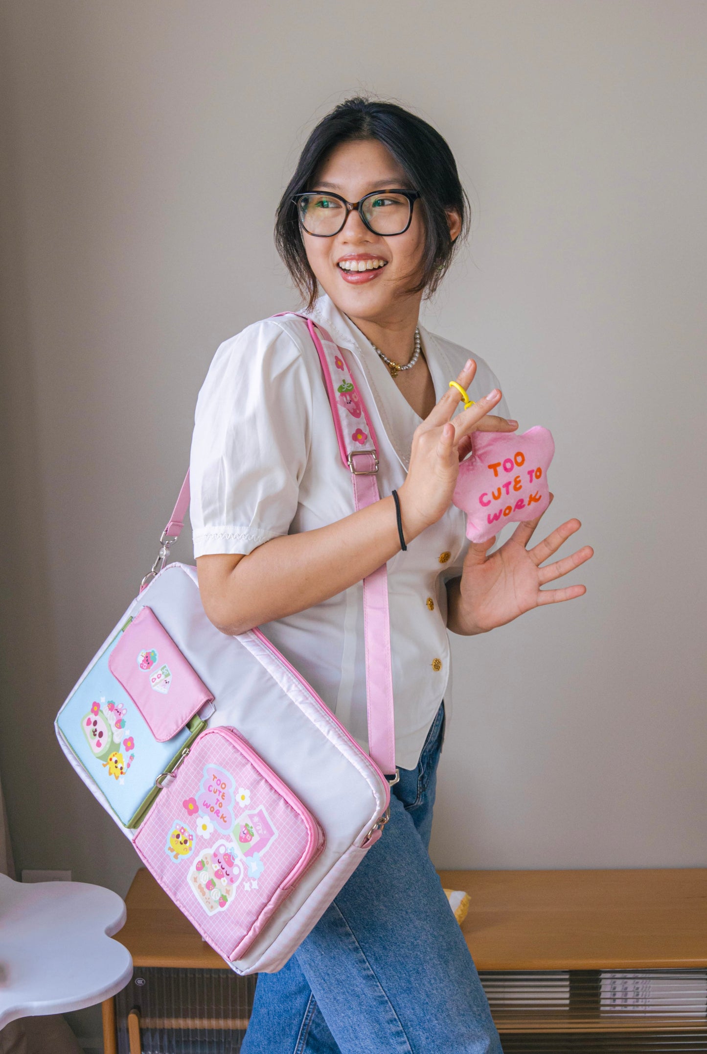 Matcha Strawberry Cozy Laptop Bag π