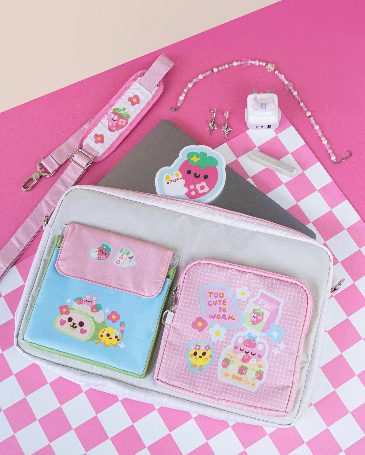 Matcha Strawberry Cozy Laptop Bag π