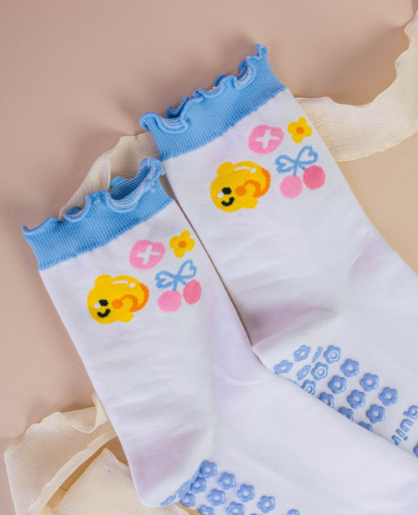 Lemon summer Fleur Pilates Socks