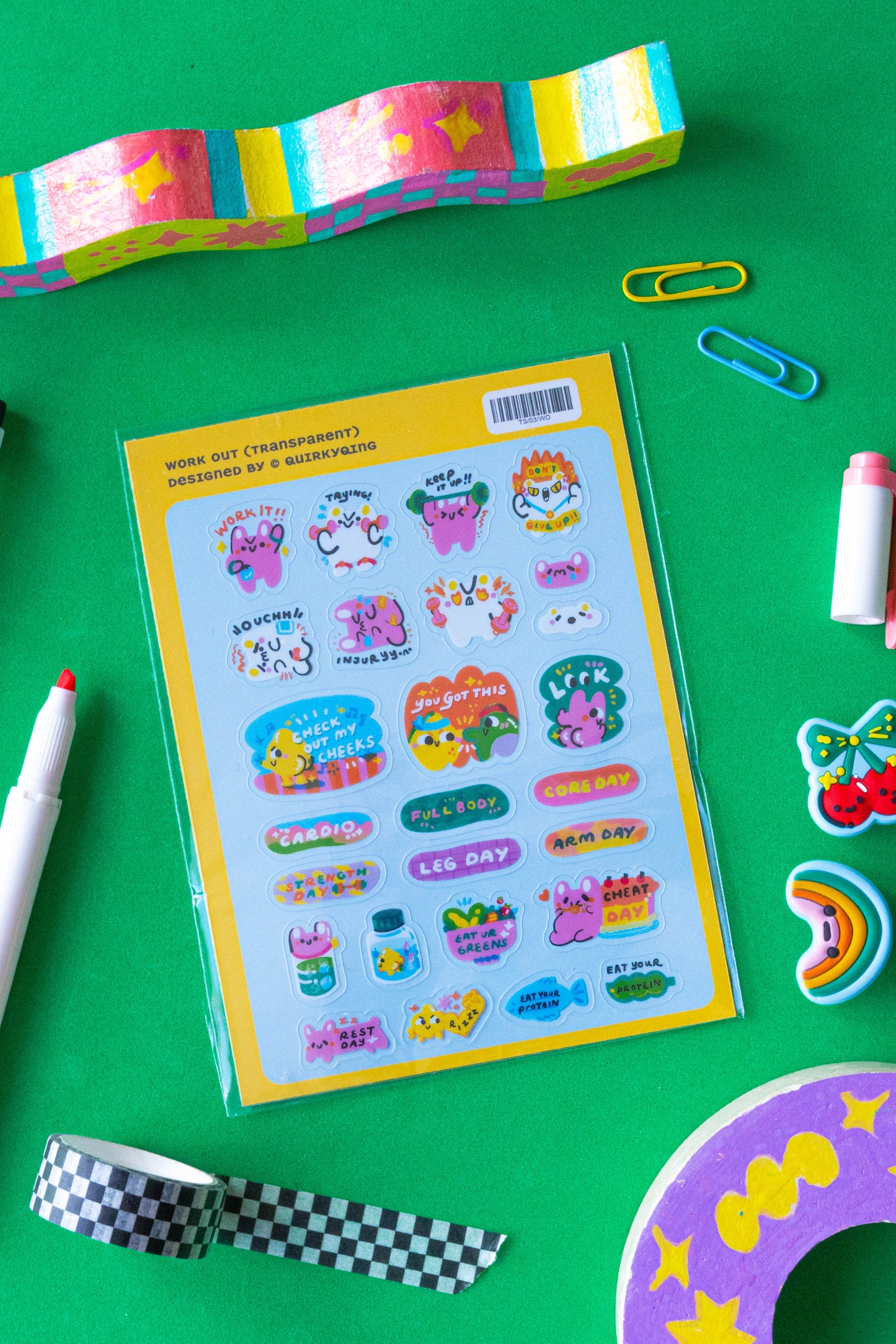 Work Out Transparent Sticker Sheet