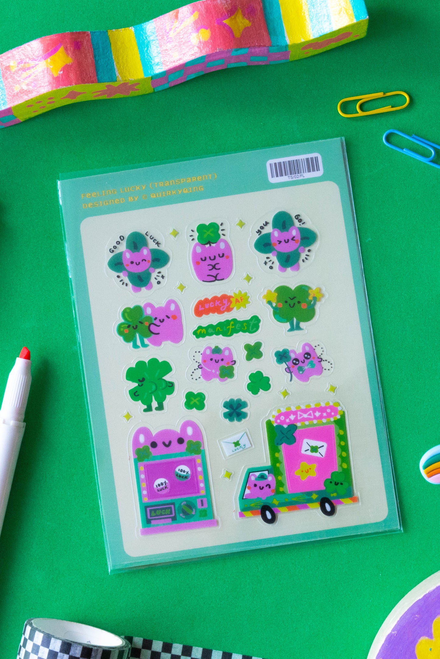 Feeling Lucky Transparent Sticker Sheet