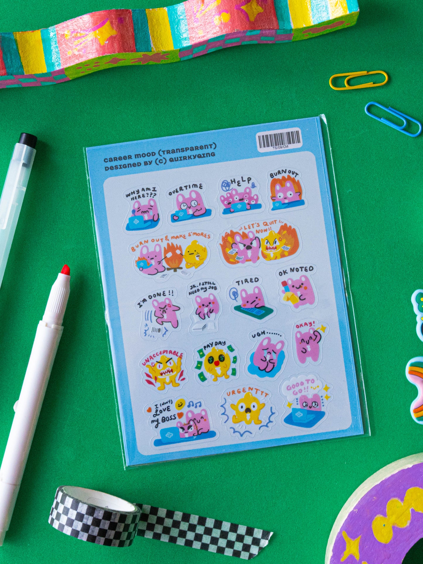 Career Mood Transparent Sticker Sheet