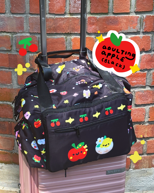 Adulting Black foldable Travel Bag / Gym Bag 🍎