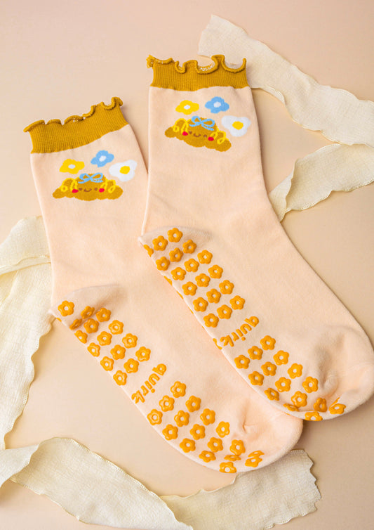 Butter croissant Fleur Pilates Socks