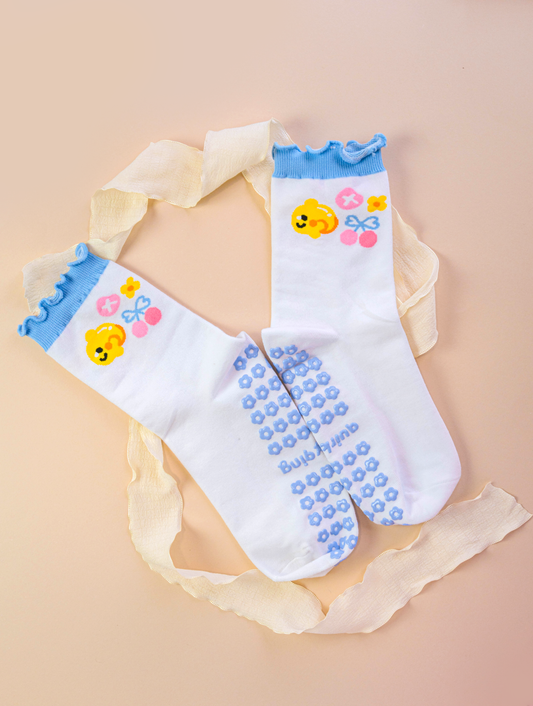 Lemon summer Fleur Pilates Socks