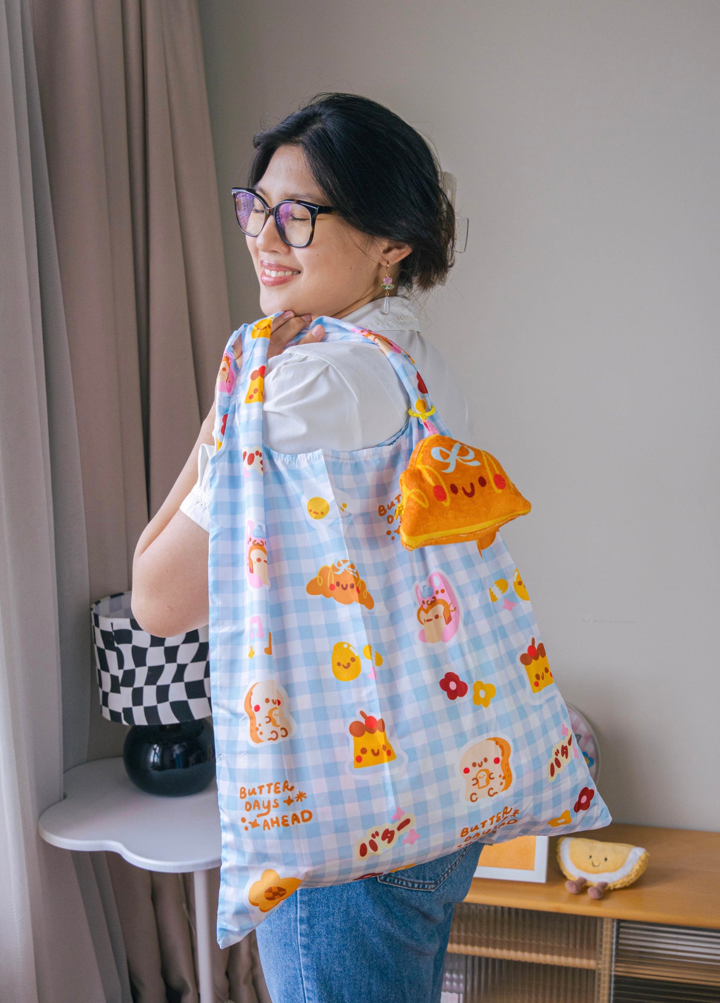 Croissant 2-in-1 Foldable Shopping Bag Charm