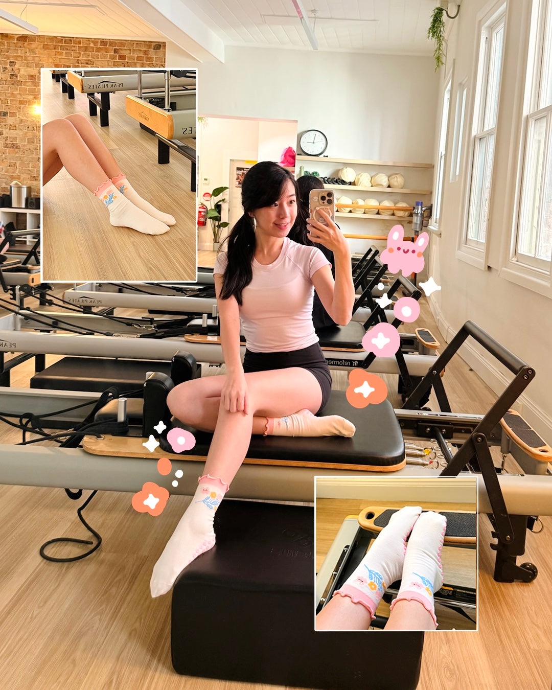 Flower Bunny Fleur Pilates Socks
