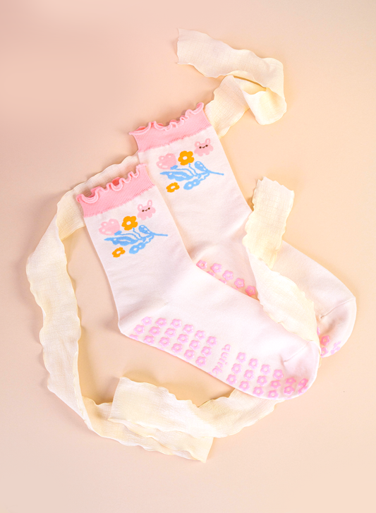 Flower Bunny Fleur Pilates Socks