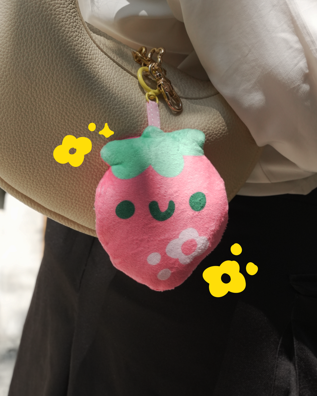 Strawberry Days 2-in-1 Foldable Shopping Bag Charm 🍓 (detachable)