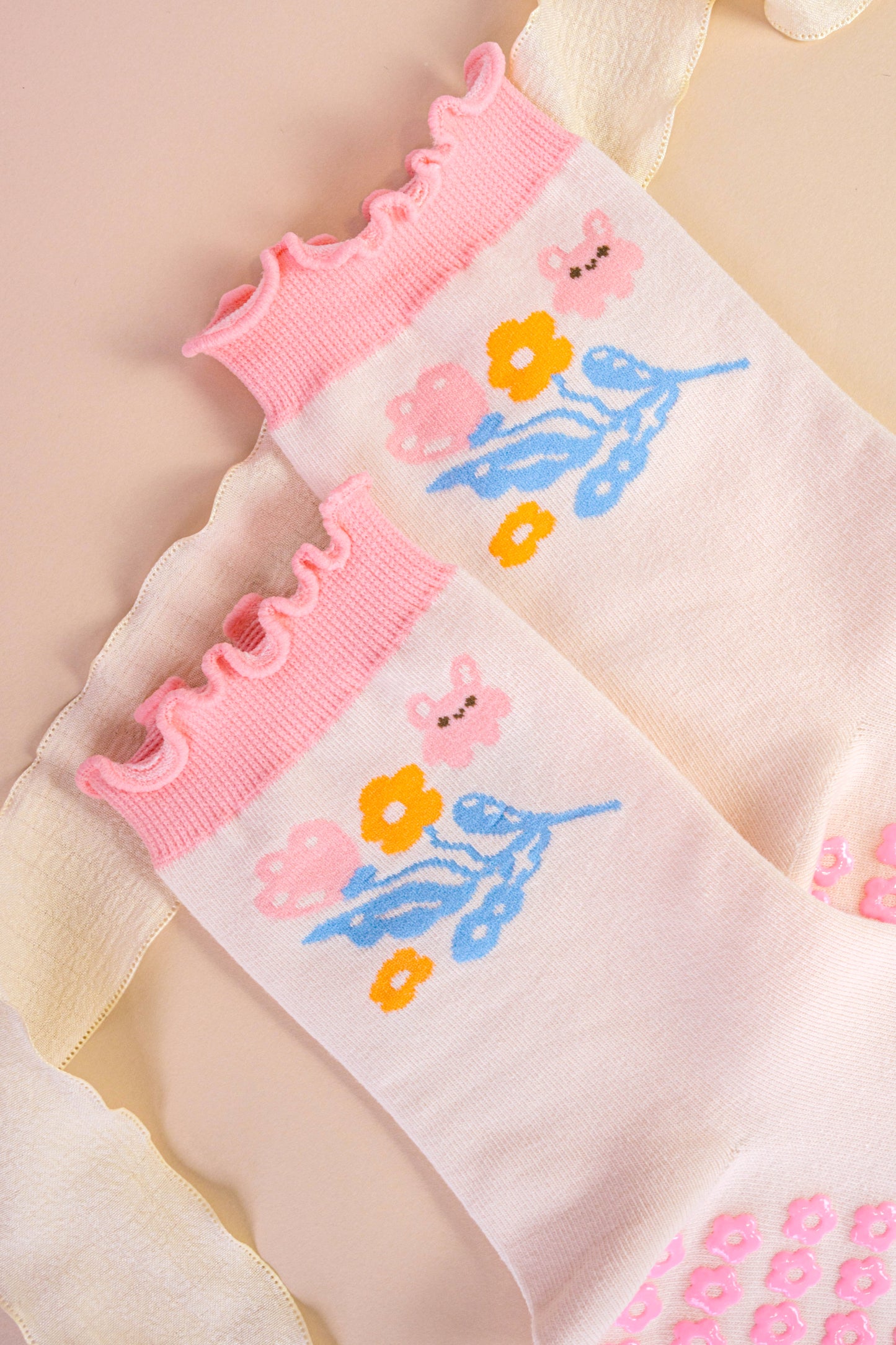 Flower Bunny Fleur Pilates Socks