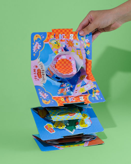 Set of 3 Pop Up Card (POPA NOTA x QuirkyQing)