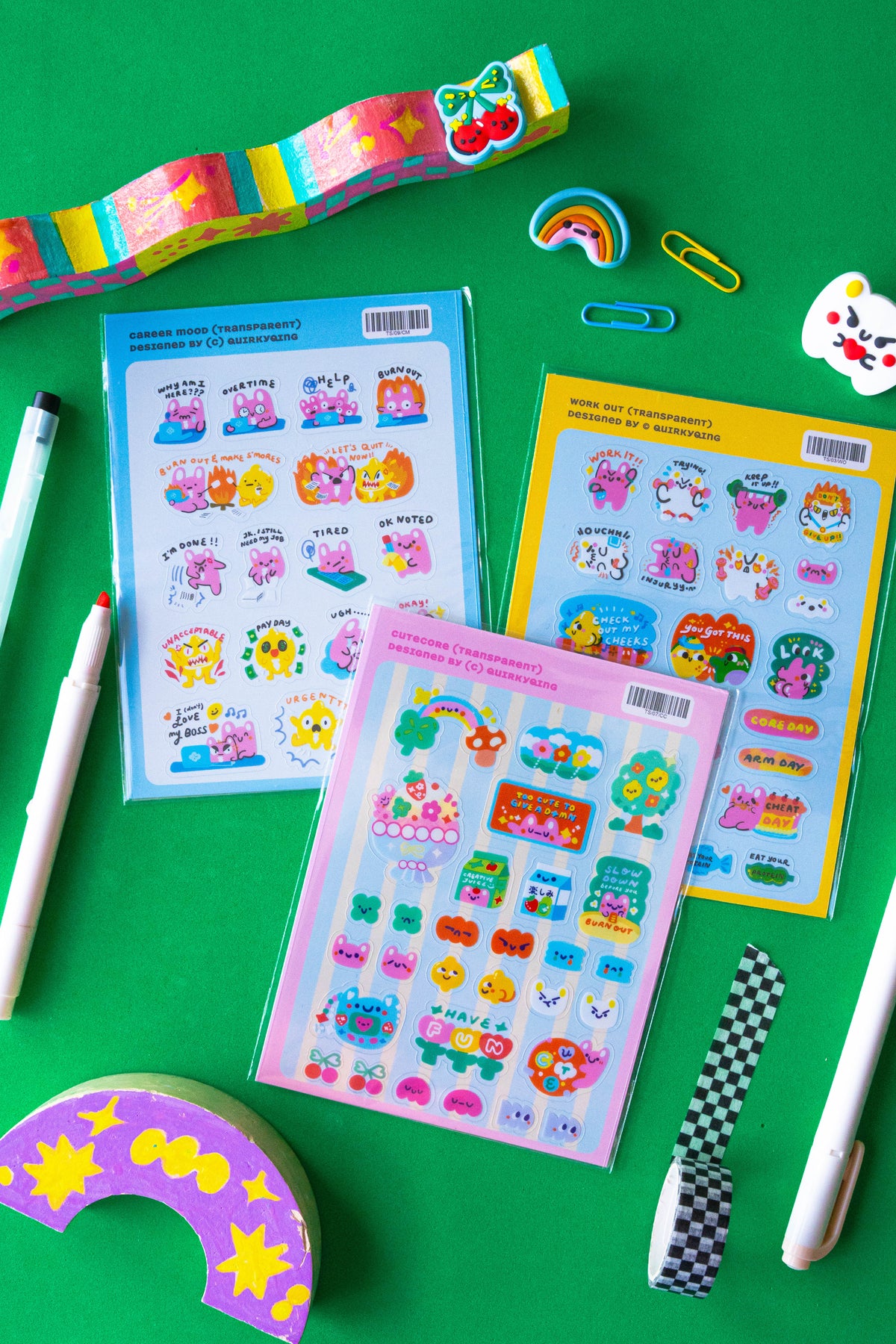 Sticker Cutecore Razor CuteCore Transparent Sticker Sheet – QuirkyQing Cute Store