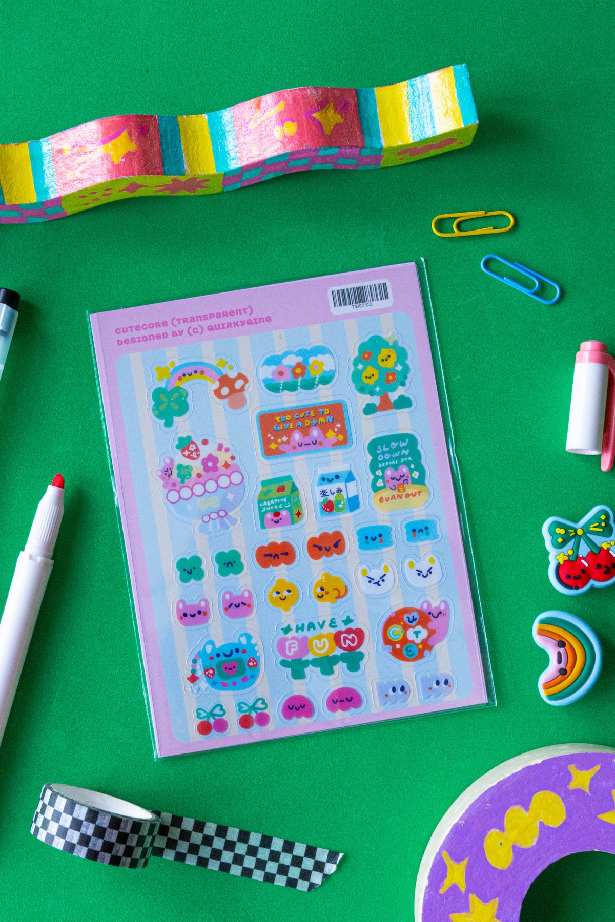 Sticker Cutecore Razor CuteCore Transparent Sticker Sheet – QuirkyQing Cute Store