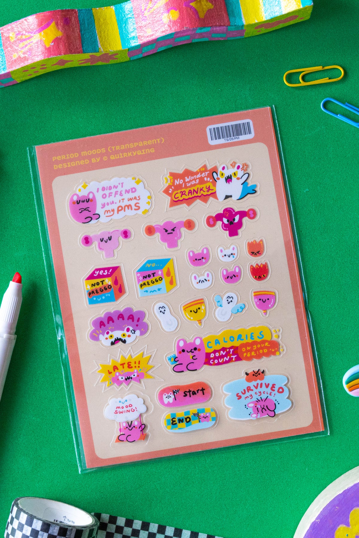 Period Sucks Transparent Sticker Sheet – QuirkyQing Cute Store