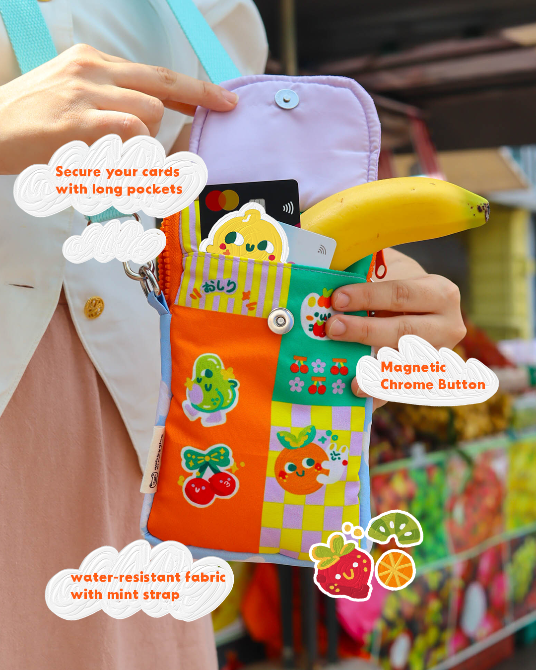 Puffy Phone Pouch (Toothie Fruitie Collection)