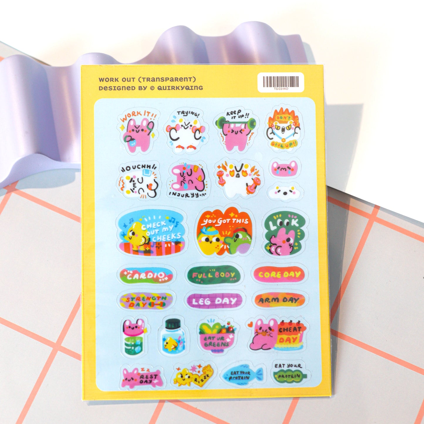 Work Out Transparent Sticker Sheet