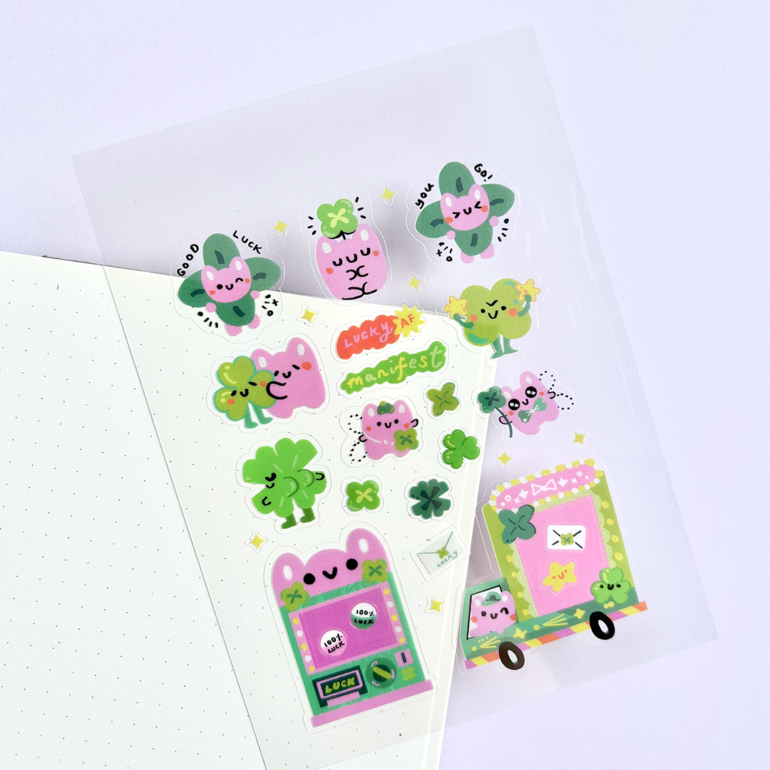 Feeling Lucky Transparent Sticker Sheet