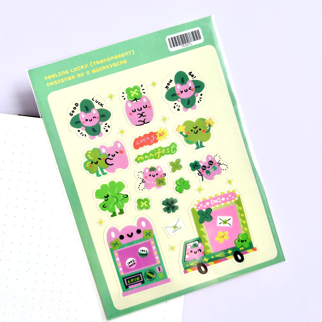 Feeling Lucky Transparent Sticker Sheet